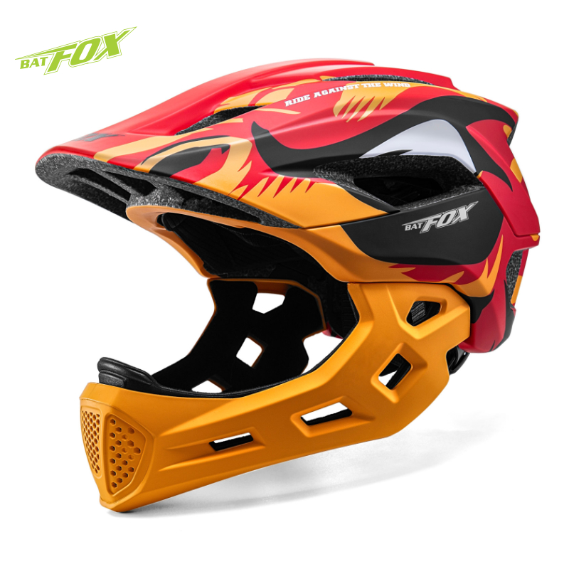 Mountain Biking Helmet Kids - BATFOX dziecięcy kask rowerowy pełnotwarzowy odpinany
