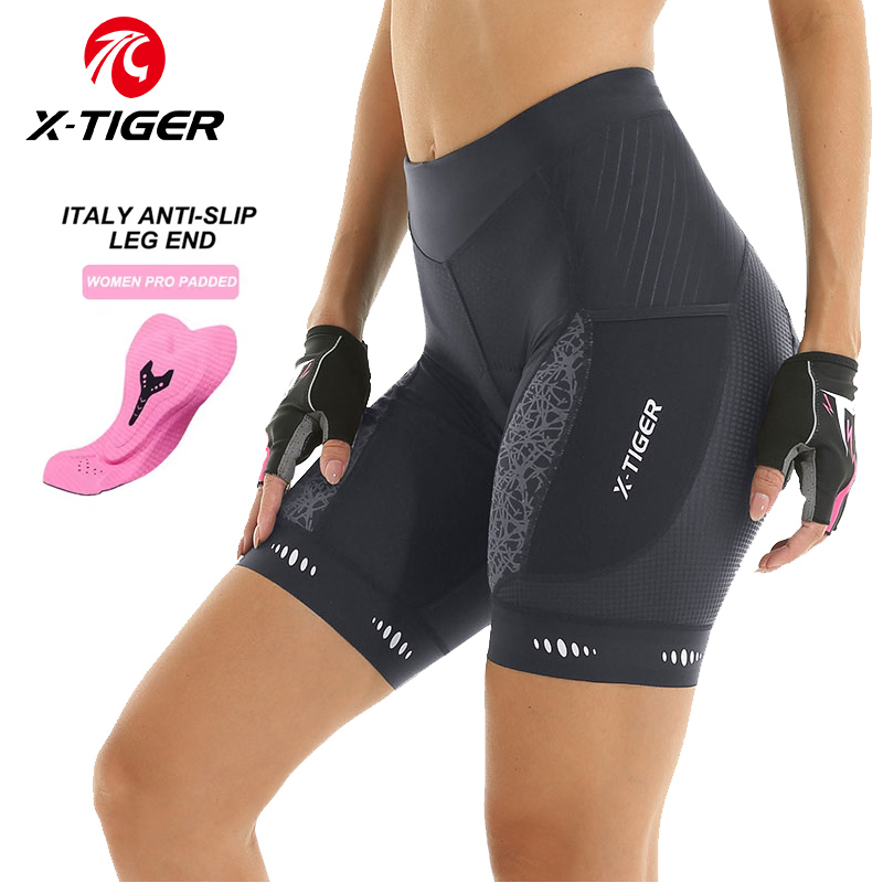 Mountain Biking Shorts Women - Damskie spodenki rowerowe X-TIGER Konkurencyjne wyściełane