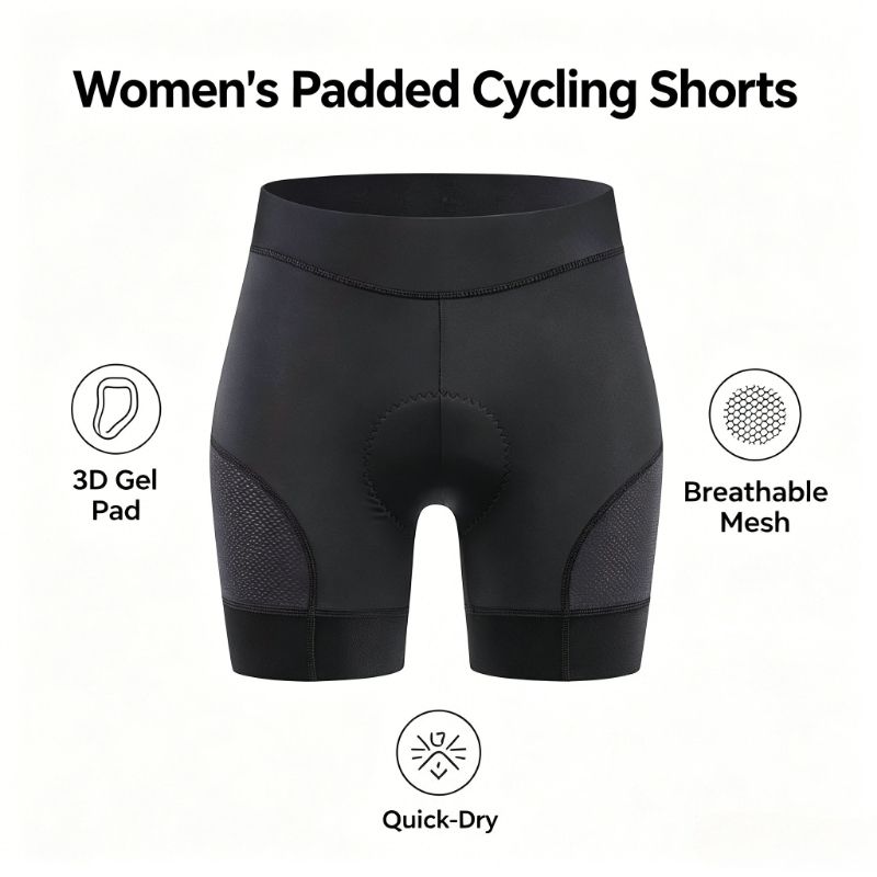 Mountain Biking Shorts Women - Damskie spodenki rowerowe z wkładką żelową