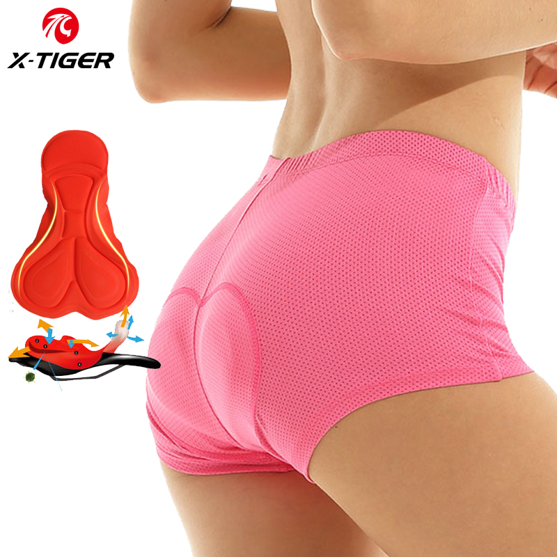 Mountain Biking Shorts Women - X-TIGER damska bielizna rowerowa 3D wyściełane