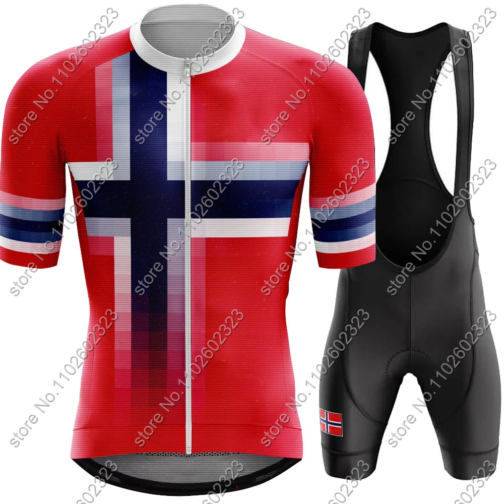 Mountain Biking Trousers - 2024 Norway kolarska koszulka narodowa zestaw