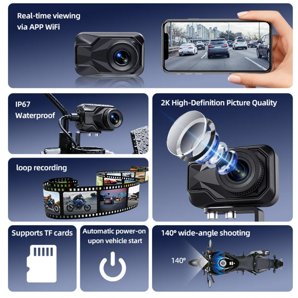 Kamera motocyklowa DVR 2K HD W – Mountain Biking App recenzja i cena